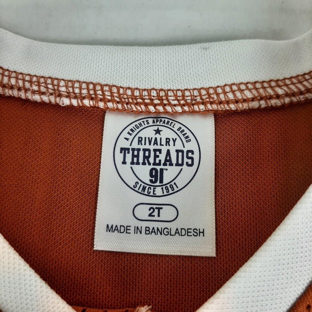 🍀🛍Knights Apparel Rivalry Threads UT No. 1 Football Jersey Size 2T Polyester - Picture 4 of 6